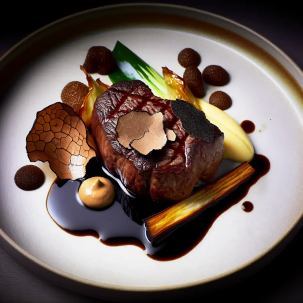 Wagyu entrecote met zwarte truffel en jus