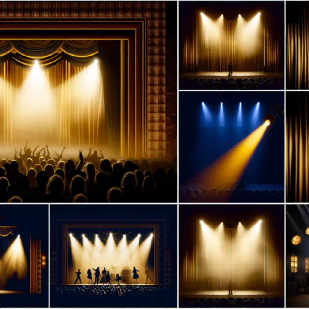 Intieme stage met gouden licht en live performance