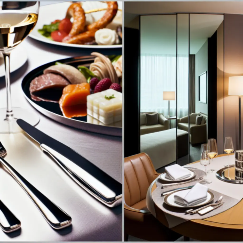 Gourmet in‑room dining met zilveren service