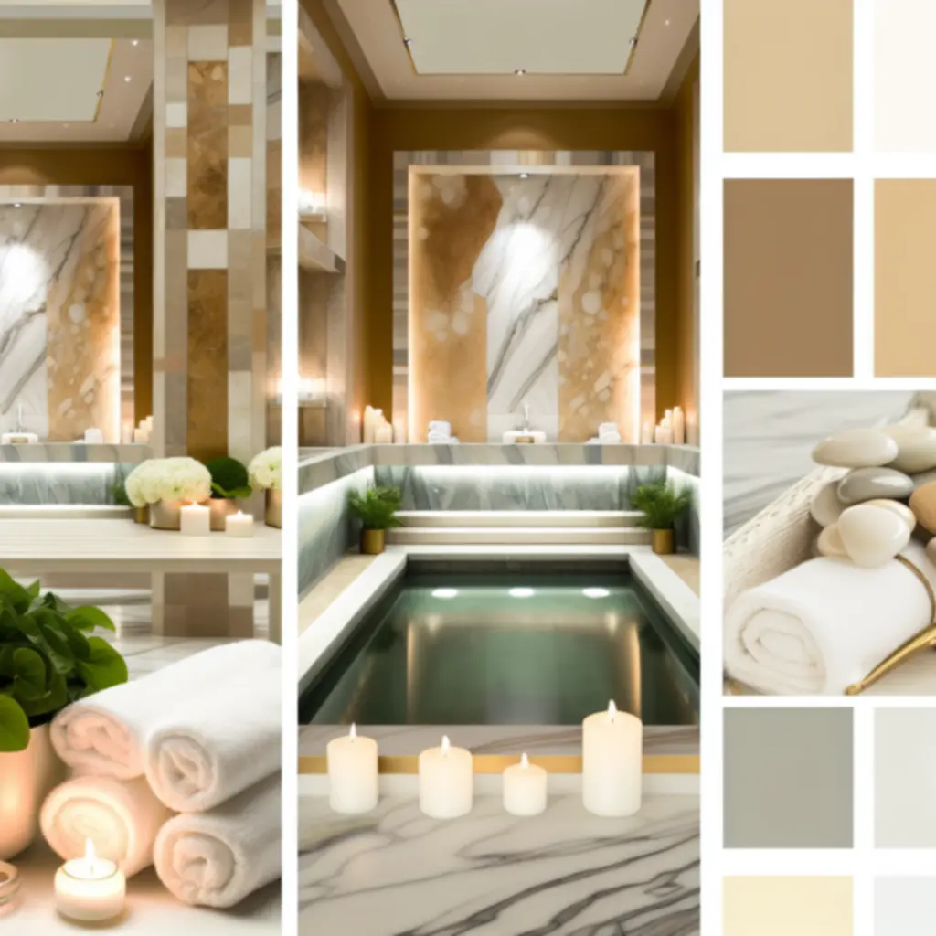 Rustige spa-ruimte met warme verlichting en luxe details