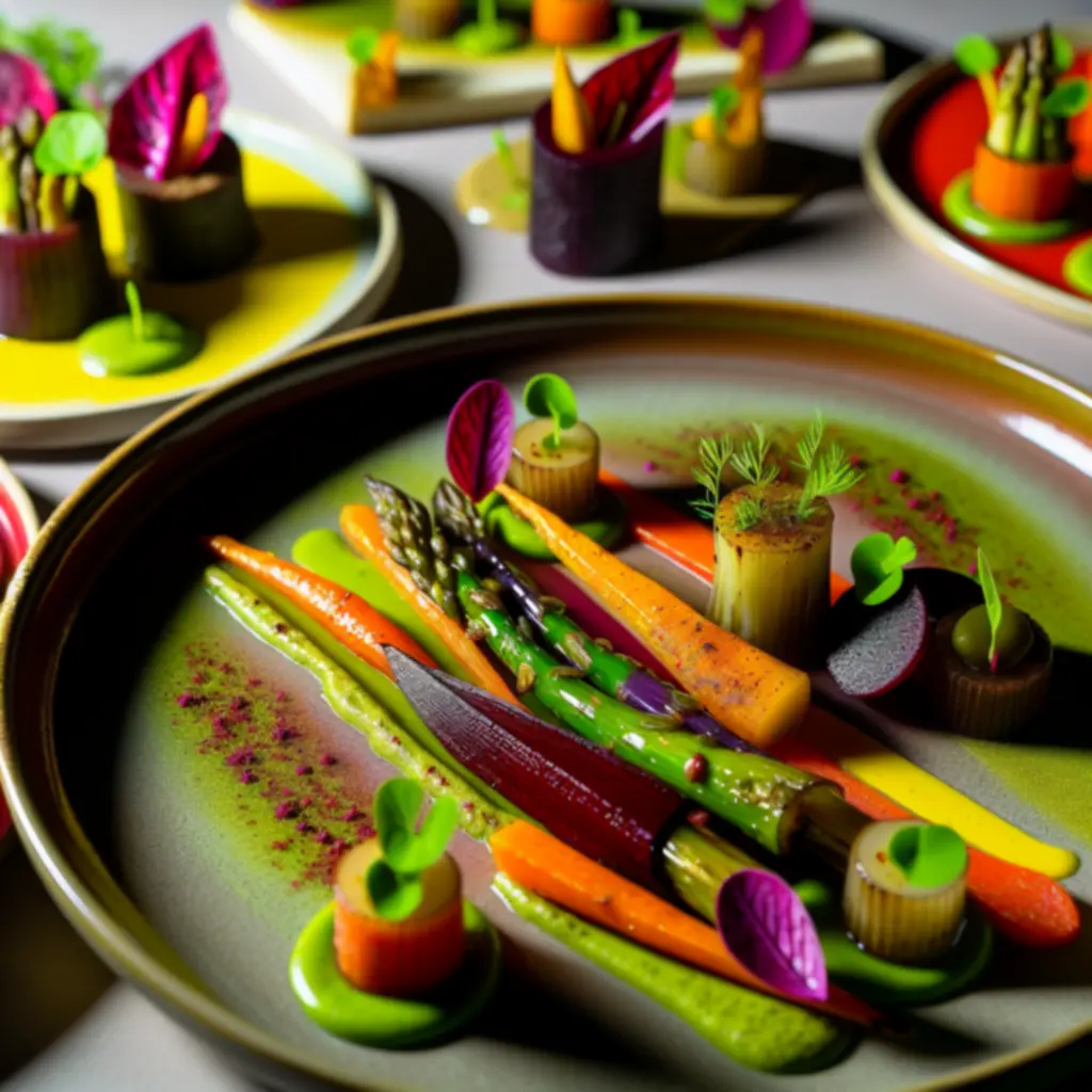Vegan tasting menu met kleurrijke seizoensgroenten